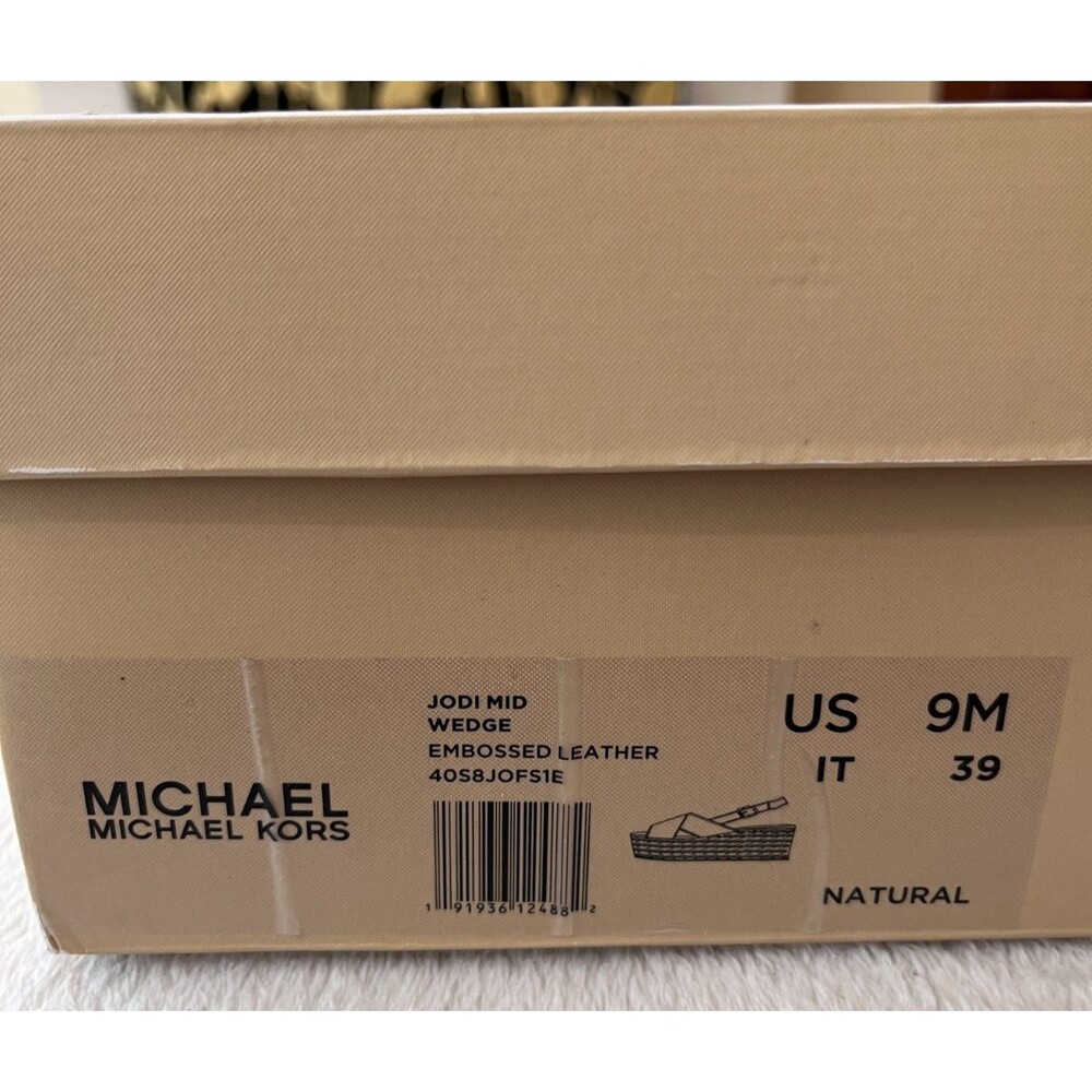 Michael Kors NEW Jodi Mid Wedge Size 9 Leather Snake Espadrille Platform Sandal - Picture 14 of 14